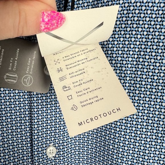 NWT Report Collection X4 Performance Stretch Button Front Shirt M 15 1/2" 34" - Picture 6 of 11